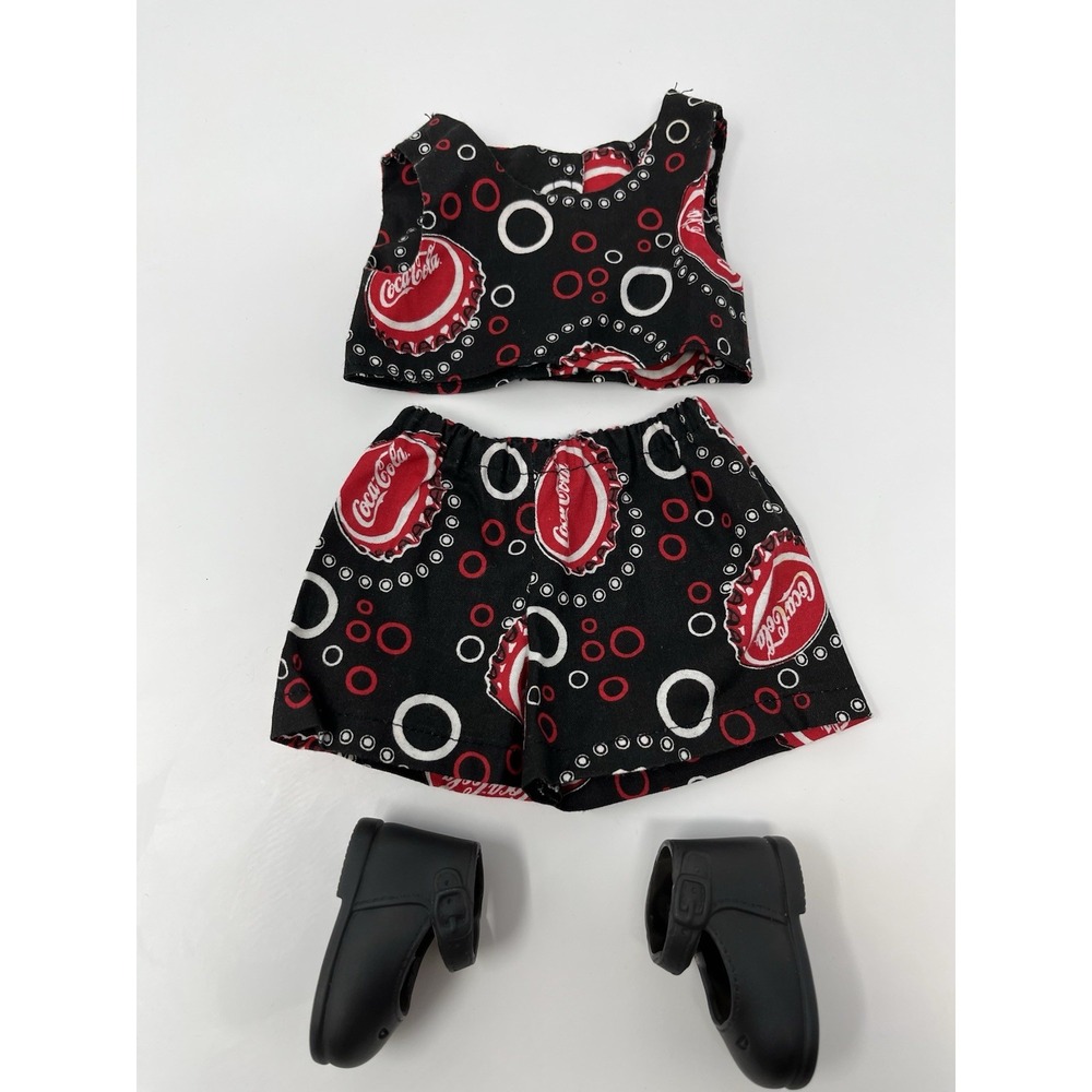 Unique Coca-Cola Doll Clothes Outfit Top, Shorts & Shoes for 18" American Girl /
